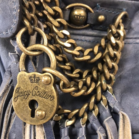 Juicy Couture Colonial Blue Leather XLARGE Hobo - Picture 3 of 13